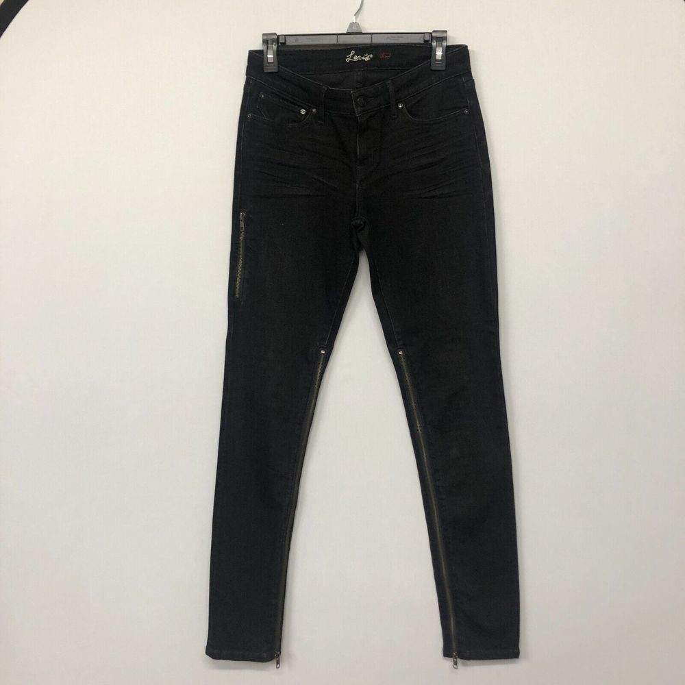 Levi's Women Skinny Curve ID Thigh High Zipper Jeans Size 28x32 Denim M059 -18